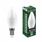 Лампа светодиодная Saffit E14 9W 4000K Свеча Матовая SBC3709 55079