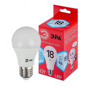 Лампа светодиодная ЭРА E27 18W 4000K матовая LED A65-18W-840-E27 R Б0052381