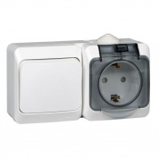 Блок розетка-выключатель Schneider Electric Этюд белый BPA16-241B