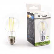 Лампа светодиодная филаментная Feron E27 13W 4000K прозрачная LB-613 38240