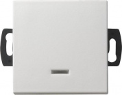 Выключатель кнопочный одноклавишный Gira System 55 с подсветкой 0,5A 42V чисто-белый шелковисто-матовый 015327