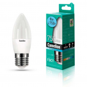 Лампа светодиодная Camelion E27 8W 4500K LED8-C35/845/E27 12390