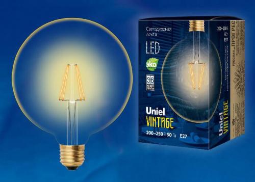 Лампа светодиодная филаментная Uniel E27 8W 2250K прозрачная LED-G125-8W/GOLDEN/E27 GLV21GO UL-00002358 фото 2