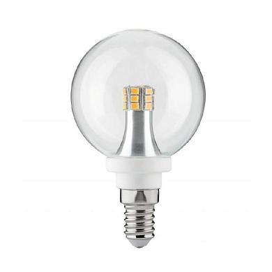 Лампа светодиодная E14 4W 2700K шар прозрачный 28319