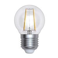Лампа светодиодная филаментная диммируемая Uniel E27 9W 3000K прозрачная LED-G45-9W/3000K/E27/CL/DIM GLA01TR UL-00005193