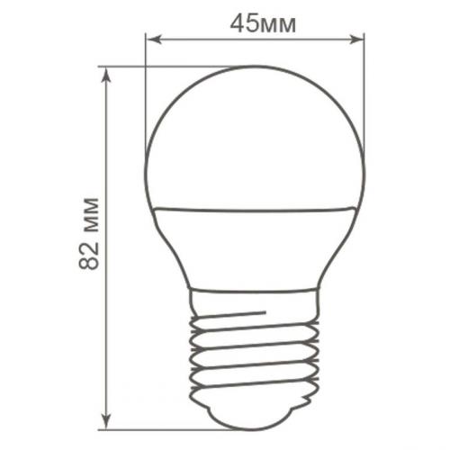 Лампа светодиодная Feron E27 5W 4000K Шар Матовая LB-38 25405 фото 2