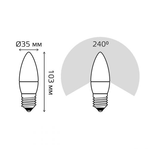 Лампа светодиодная Gauss E27 10W 3000K матовая 30210 фото 2