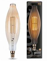 Лампа светодиодная филаментная Gauss E27 8W 2400K золотая 155802008