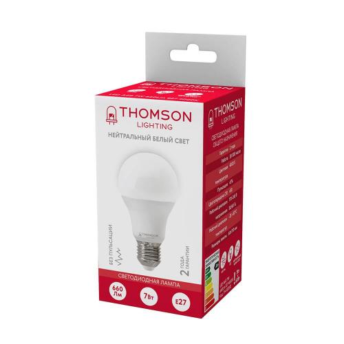 Лампа светодиодная Thomson E27 7W 4000K груша матовая TH-B2002 фото 4