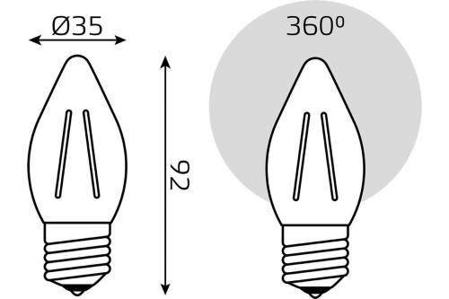 Лампа светодиодная филаментная Gauss E27 11W 2700K прозрачная 103802111 фото 2