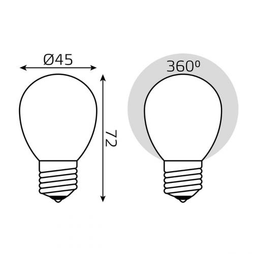 Лампа светодиодная филаментная диммируемая Gauss E27 9W 3000К матовая 105202109-D фото 2