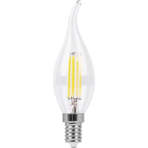 Лампа светодиодная филаментная Feron E14 7W 2700K Свеча на ветру Прозрачная LB-67 25727 фото 2
