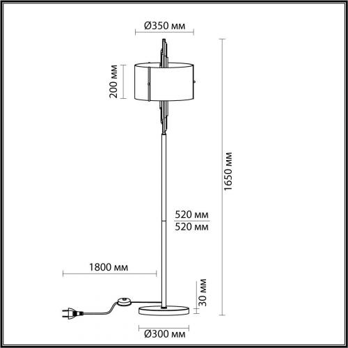 Торшер Odeon Light Exclusive Margaret 5415/3F фото 2