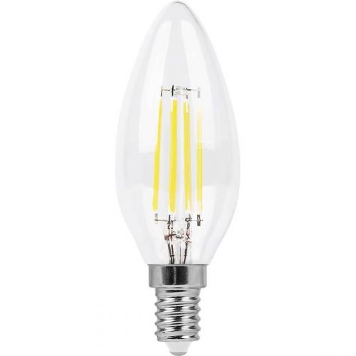 Лампа светодиодная филаментная Feron E14 5W 2700K Свеча Прозрачная LB-58 25572 фото 2