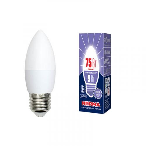 Лампа светодиодная E27 9W 6500K матовая LED-C37-9W/DW/E27/FR/NR UL-00003805 фото 2