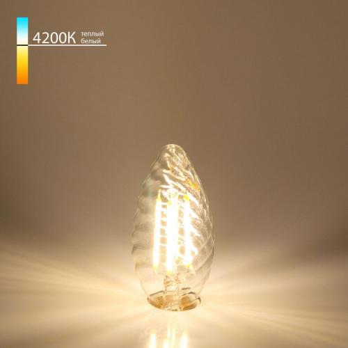 Лампа светодиодная филаментная Elektrostandard E14 7W 4200K прозрачная a049136 фото 2