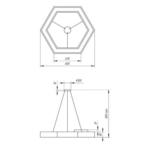 Подвесной светодиодный cветильник Geometria ЭРА Hexagon SPO-124-B-40K-051 51Вт 4000К черный Б0050557 фото 2