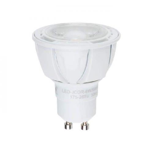 Лампа светодиодная диммируемая Uniel GU10 6W 3000K матовая LED-JCDR 6W/WW/GU10/FR/DIM PLP01WH UL-00003990