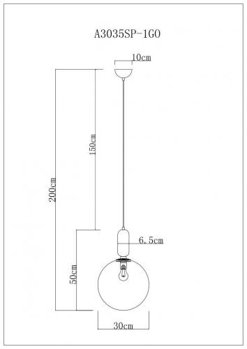 Подвесной светильник Arte Lamp Bolla-Sola A3035SP-1GO фото 2