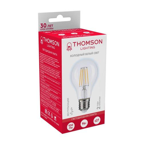Лампа светодиодная филаментная Thomson E27 9W 6500K груша прозрачная TH-B2331 фото 2