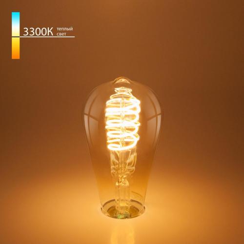 Лампа светодиодная филаментная Elektrostandard E27 8W 3300K прозрачная a048391 фото 2