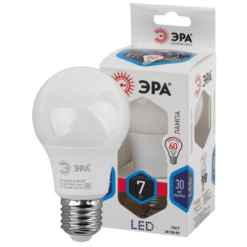 Лампа светодиодная ЭРА E27 7W 4000K матовая LED A60-7W-840-E27 Б0029820 фото 3