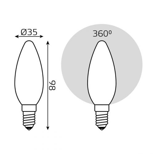 Лампа светодиодная филаментная Gauss E14 9W 3000К матовая 103201109 фото 3