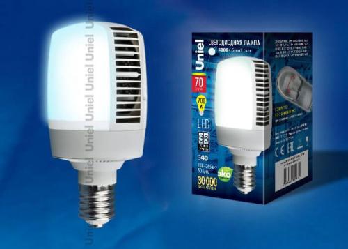 Лампа светодиодная Uniel E40 70W 4000K матовая LED-M105-70W/NW/E40/FR ALV02WH UL-00001813 фото 2