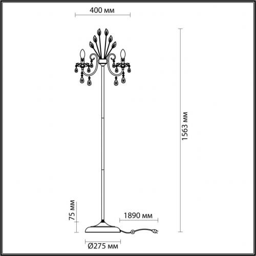 Торшер Odeon Light Hall Versia 4977/3F фото 2