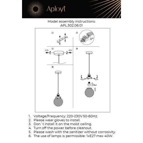 Подвесной светильник Aployt Sofi APL.302.06.01 фото 2
