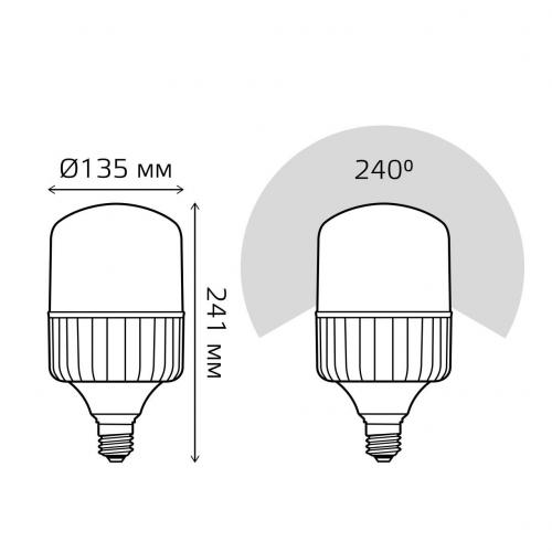 Лампа светодиодная Gauss E40 80W 4000K матовая 63428 фото 2