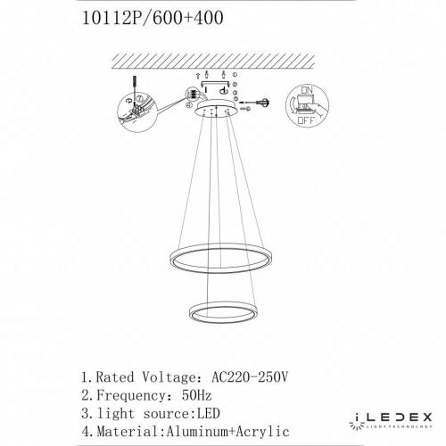 Подвесной светодиодный светильник iLedex Axis 10112P/2-39W-3000K (6/4) BR фото 2