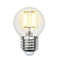 Лампа светодиодная филаментная Uniel E27 6W 4000K прозрачная LED-G45-6W/NW/E27/CL GLA01TR UL-00002208