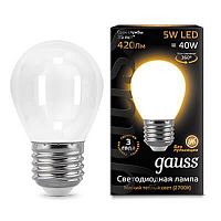 Лампа светодиодная филаментная Gauss E27 5W 2700К матовая 105202105