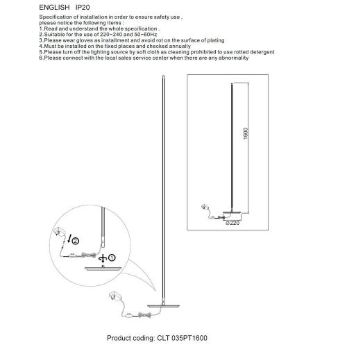 Торшер Crystal Lux CLT 035PT1600 GO фото 2