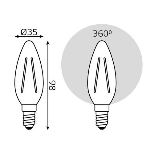 Лампа светодиодная филаментная Gauss E14 9W 2700К прозрачная 103801109 фото 4