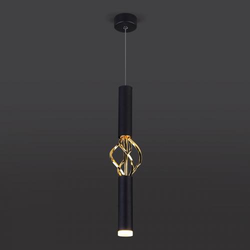 Подвесной светодиодный светильник Eurosvet Lance 50191/1 LED черный/золото фото 3