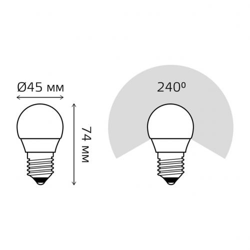 Лампа светодиодная Gauss E27 10W 6500K матовая 53230 фото 2