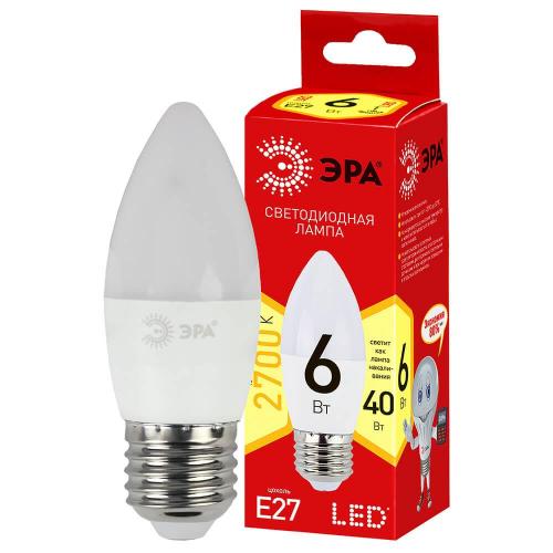 Лампа светодиодная ЭРА E27 6W 2700K матовая ECO LED B35-6W-827-E27 Б0020620 фото 3