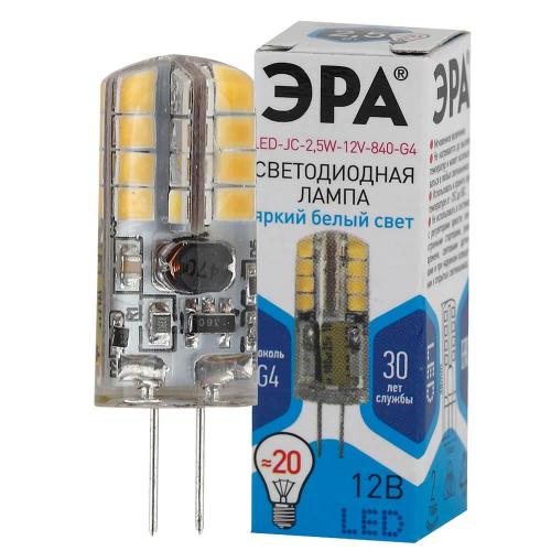 Лампа светодиодная ЭРА G4 2,5W 4000K прозрачная LED JC-2,5W-12V-840-G4 Б0033192 фото 2