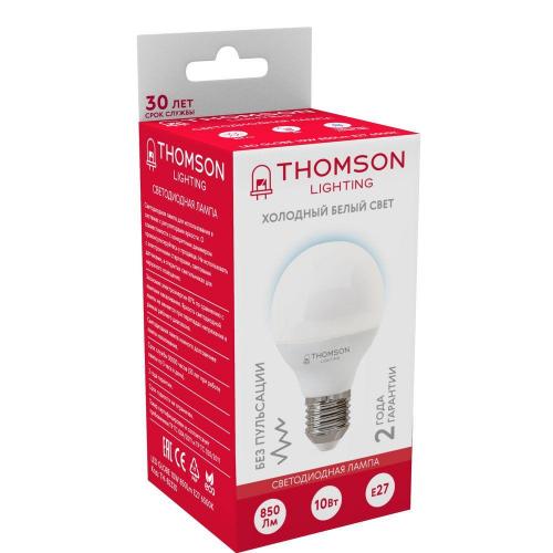 Лампа светодиодная Thomson E27 10W 6500K шар матовая TH-B2320 фото 4