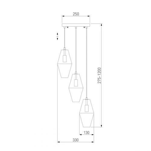 Подвесная люстра Eurosvet Prism 50236/3 янтарный фото 2