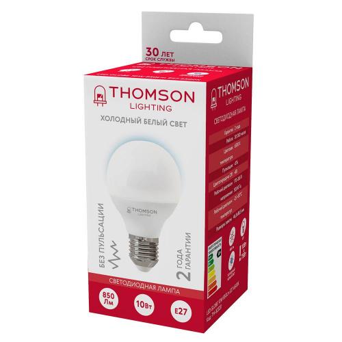 Лампа светодиодная Thomson E27 10W 6500K шар матовая TH-B2320 фото 2