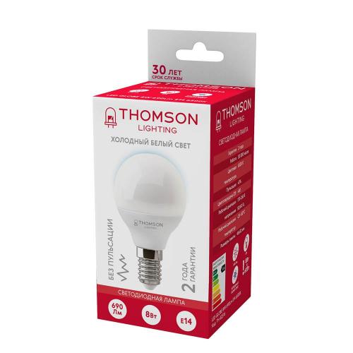 Лампа светодиодная Thomson E14 8W 6500K шар матовая TH-B2316 фото 2