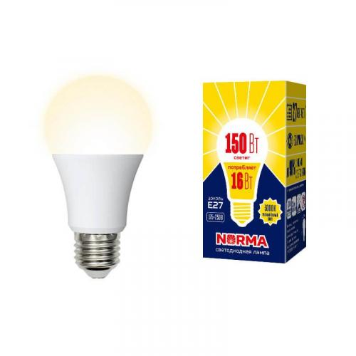 Лампа светодиодная E27 16W 3000K матовая LED-A60-16W/WW/E27/FR/NR UL-00004027 фото 2