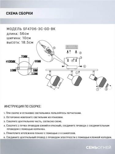 Спот Seven Fires Dzhuvela SF4706/3C-GD-BK фото 2