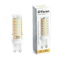 Лампа светодиодная Feron G9 9W 2700K прозрачная LB-434 38146