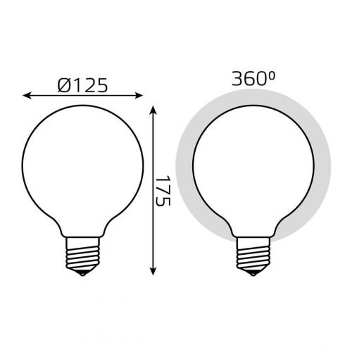 Лампа светодиодная филаментная диммируемая Gauss E27 10W 4100К матовая 187202210-D фото 5