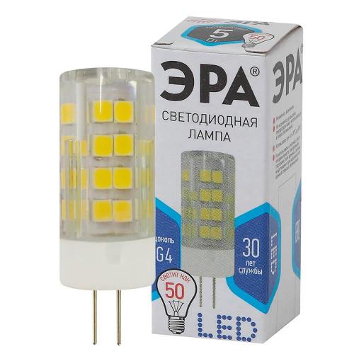 Лампа светодиодная ЭРА G4 5W 4000K прозрачная LED JC-5W-220V-CER-840-G4 Б0027858 фото 2