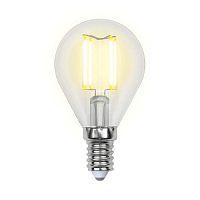 Лампа светодиодная филаментная Uniel E14 5W 3000K прозрачная LED-G45-5W/WW/E14/CL/MB GLM10TR UL-00002369